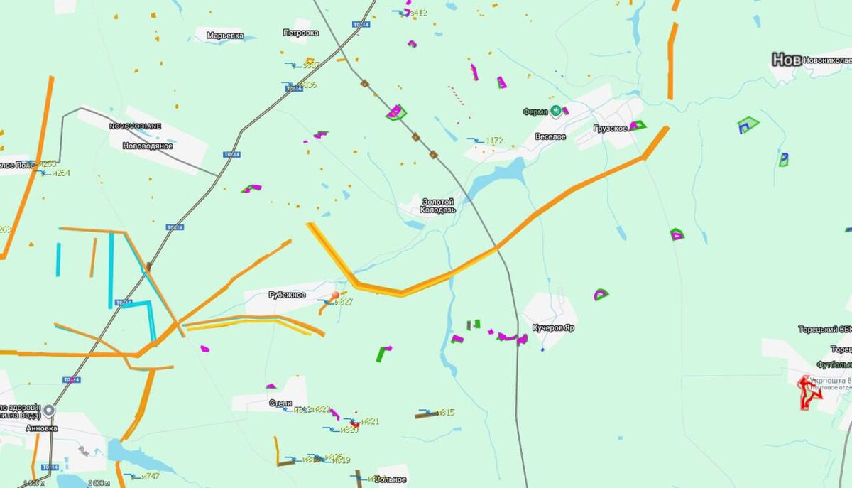   Карта боевых действий с Telegram-канала "Военная хроника"