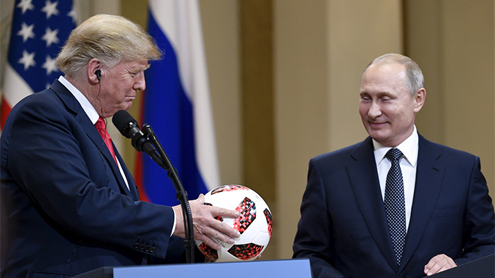    Встреча Путина и Трампа в Хельсинки в 2018 году. Фото: Lehtikuva/Antti Aimo-Koivisto