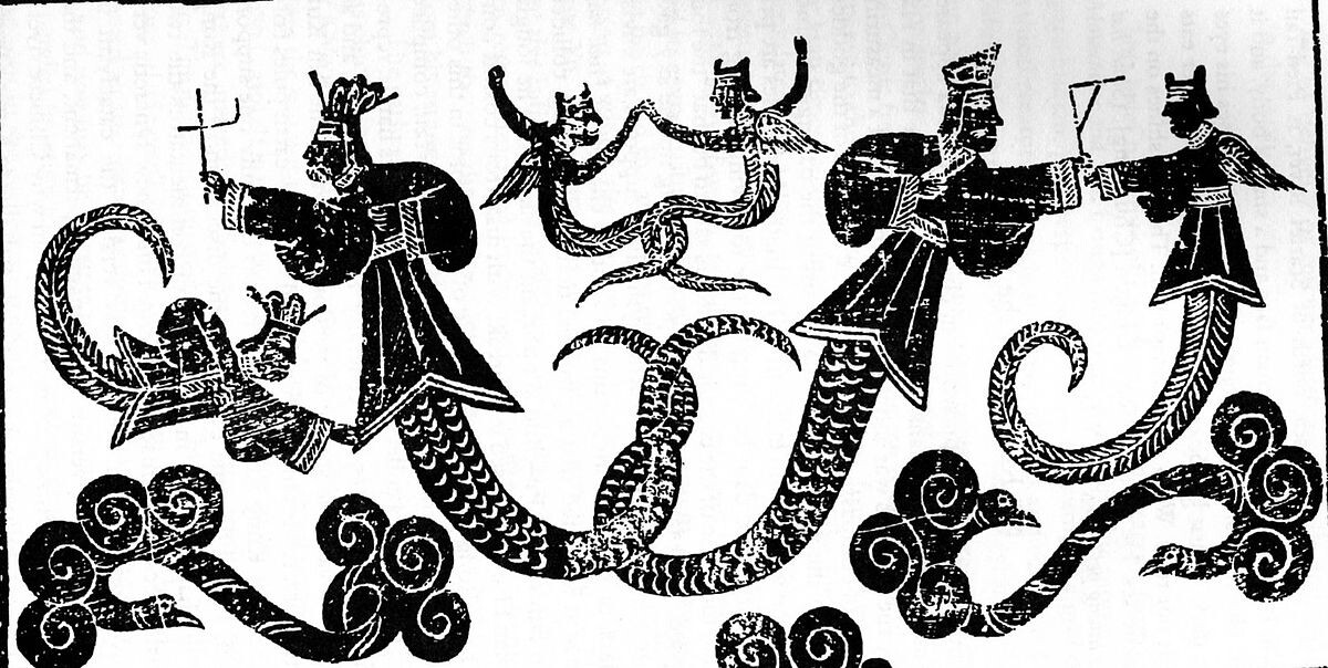 Нюйва и её брат и муж Фуси. Они не люди - им можно.