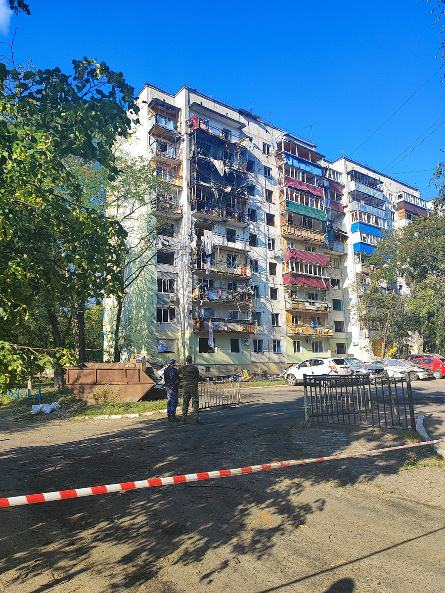 Дом в Курске, пострадавший в ночь на 15 августа 2025г