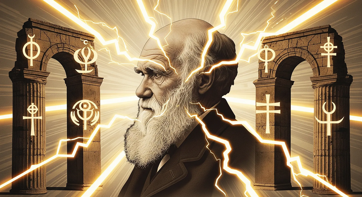 Когда идея Дарвина ударила, боги треснули.