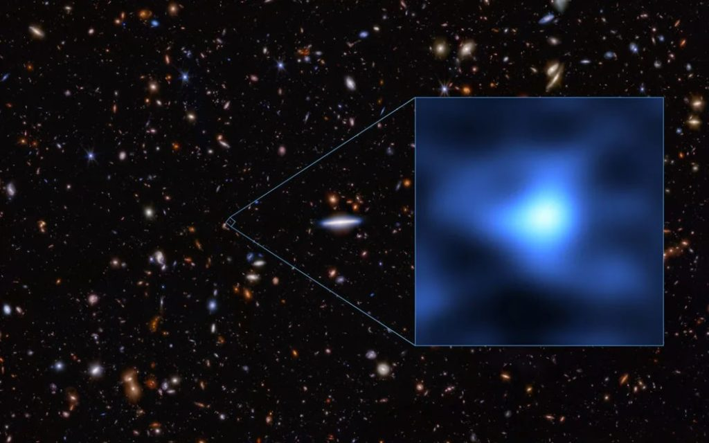 Точное местоположение самой удаленной известной галактики JADES-GS-z14-0. Источник: Space Telescope Science Institute Office of Public Outreach via CNN Newsource