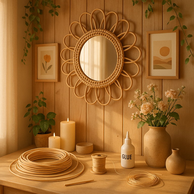    Создай уют и стиль: пошаговое руководство по изготовлению декоративной рамки для зеркала из ротанга своими руками Loza