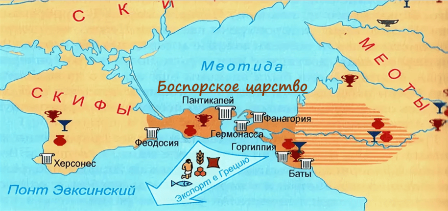 Карта древнего мира в который был включен будущий Краснодарский край