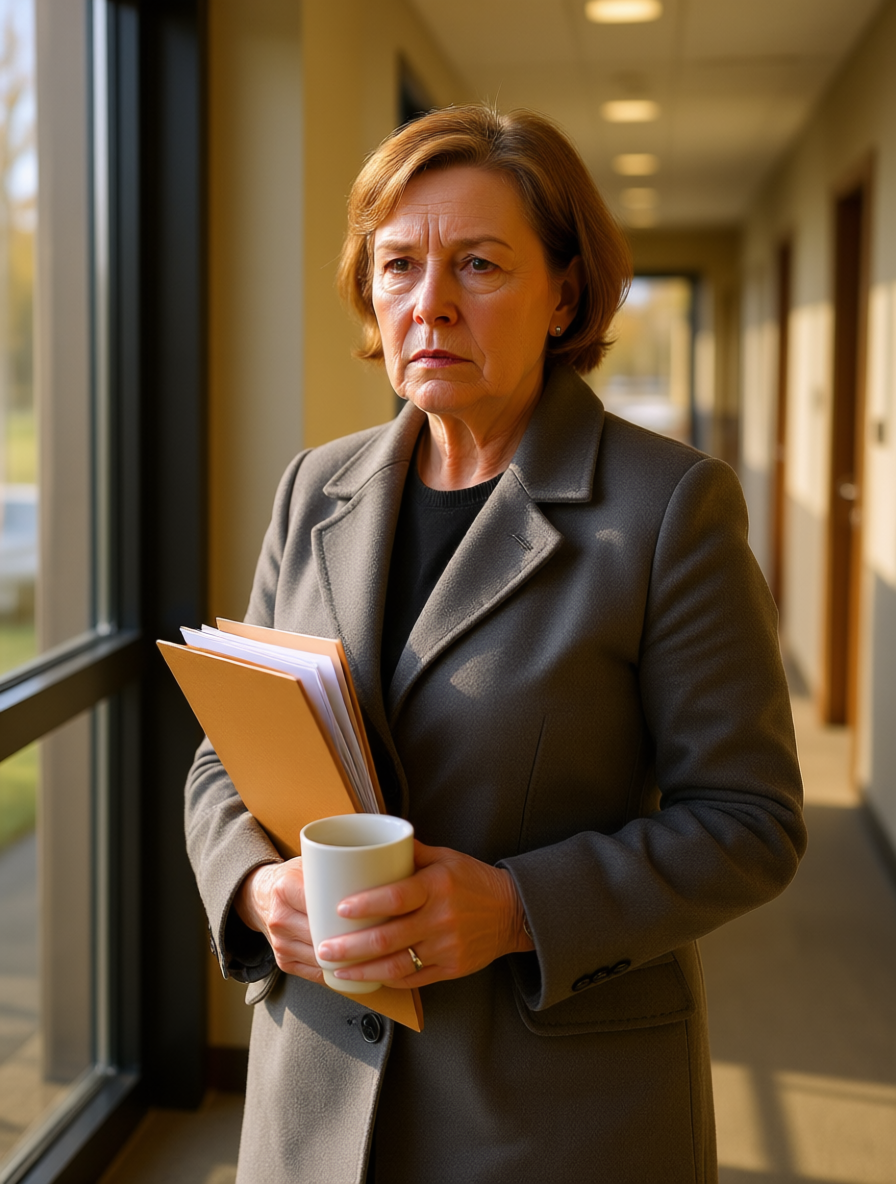 Она пришла в сером пальто. С кружкой, как щитом и с мыслью: "А вдруг я не та?" 