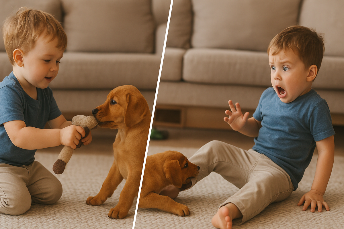 Правильная игра (слева) и последствия игры руками (справа).