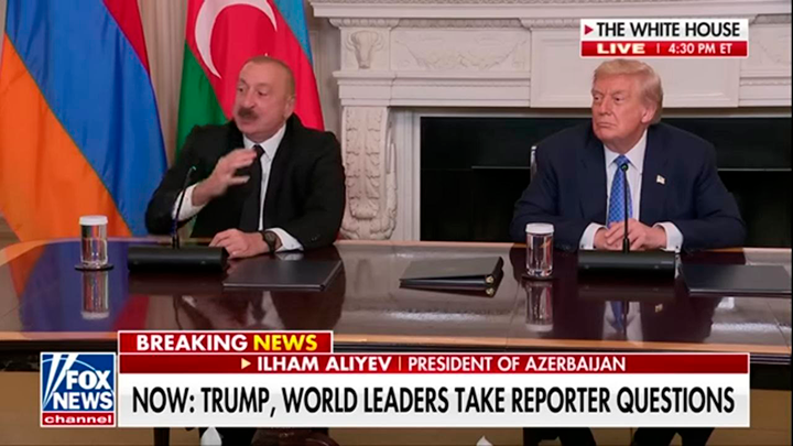    Алиев в Белом доме источал какие-то невероятные похвалы в адрес Трампа. Скриншот страницы сайта foxnews.com