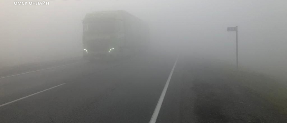 Омская область. На подъезде к городу Омску. (видимость 25-30 метров)
