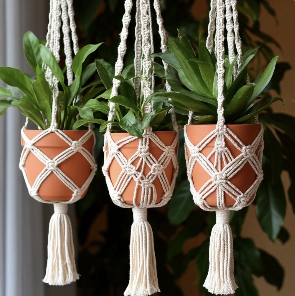 Макраме для цветочных горшков 