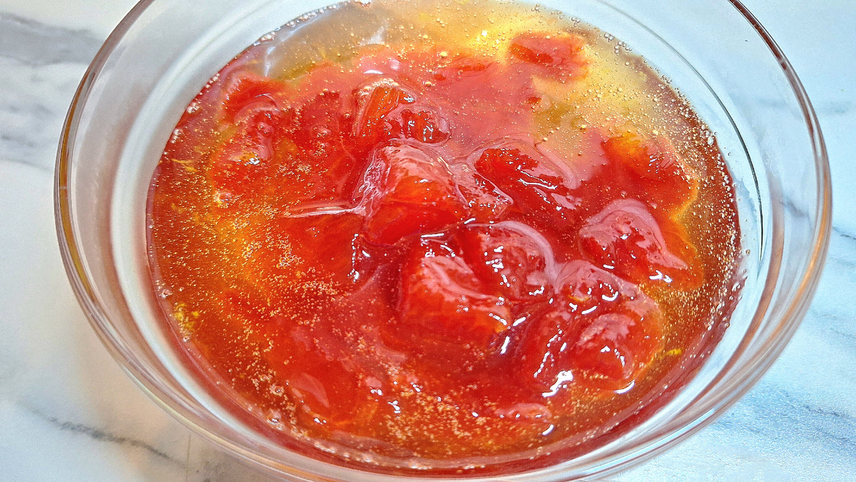 Фото автора. Арбузное варенье после второй варки