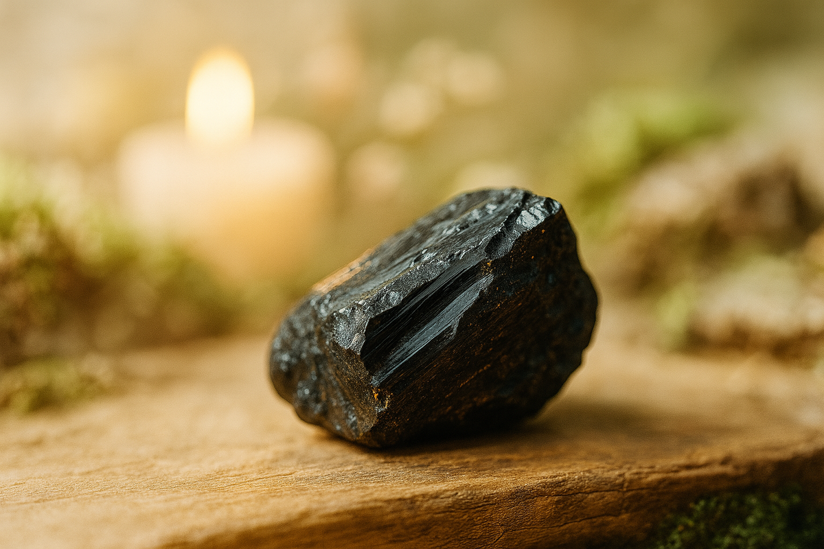 Турмалин шерл. Обладает усиленной энергетикой, так как имеет природную форму