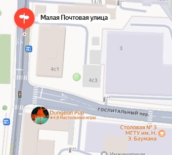 Угол Малой Почтовой улицы и Госпитального переулка (Яндекс Карта)