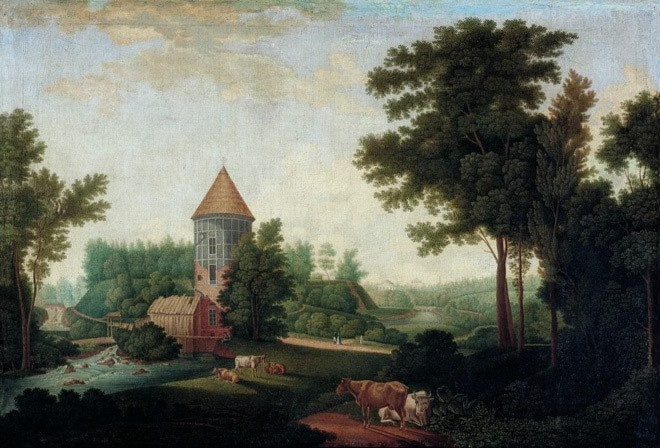 "Мельница и башня Пиль в Павловске." Картина Семена Щедрина. 1792 год