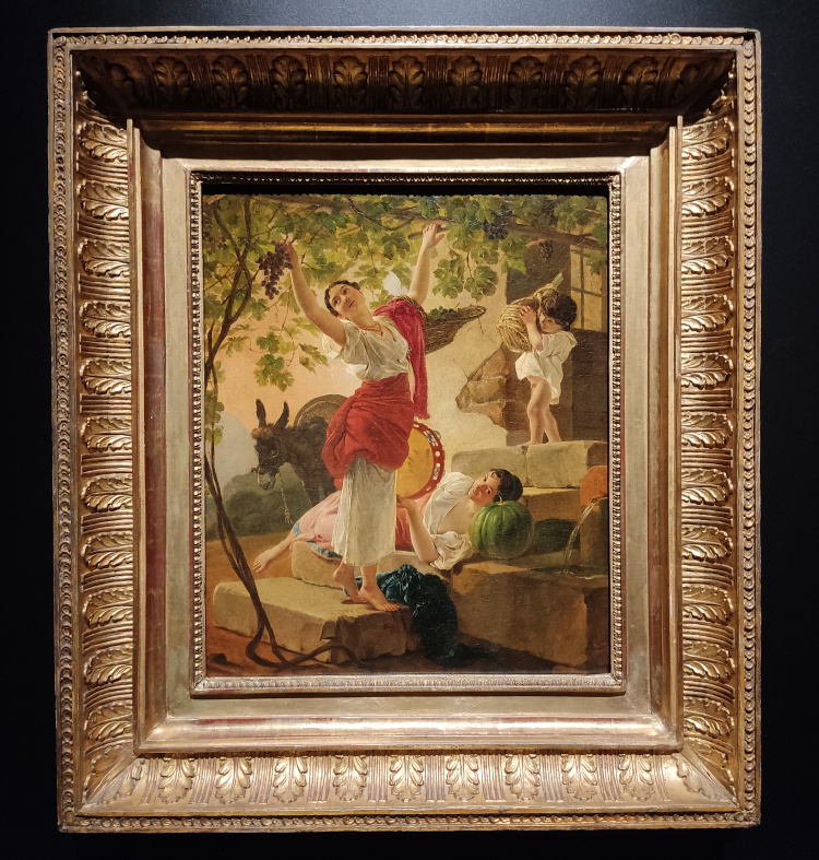 Девушка, собирающая виноград в окрестностях Неаполя (холст, масло, 62 х 32.5 см, 1827 г.)