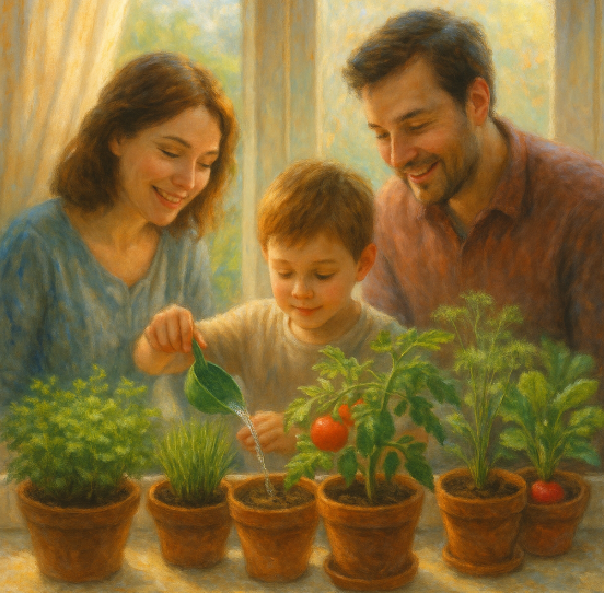 Знакомство с природой через мини-огородик на окне