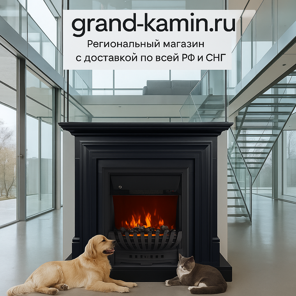    Электрический камин Bradford в сером графите: создайте атмосферу уюта и стиля без лишних хлопот Kamin
