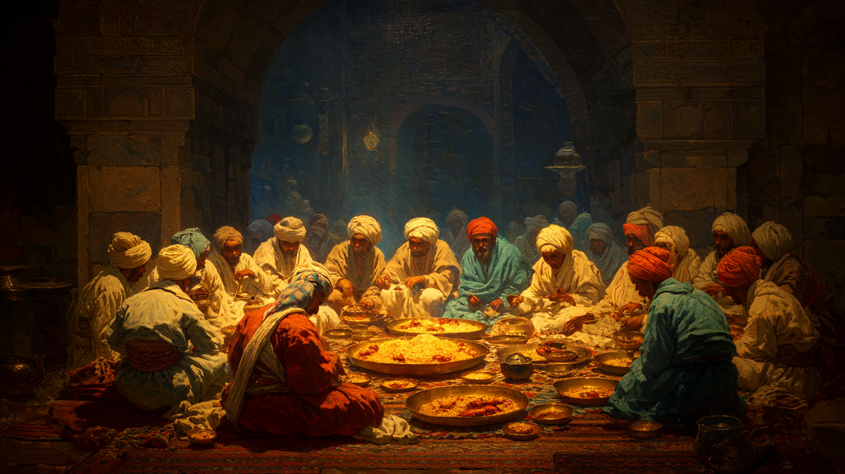 Традиционное застолье с салигом в Хиджазе