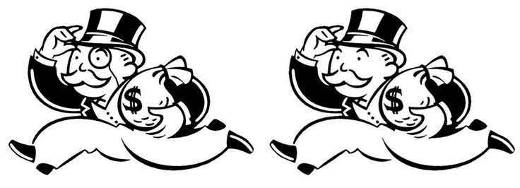 Оригинальный маскот игры "Монополия" с моноклем и без. Где правда?