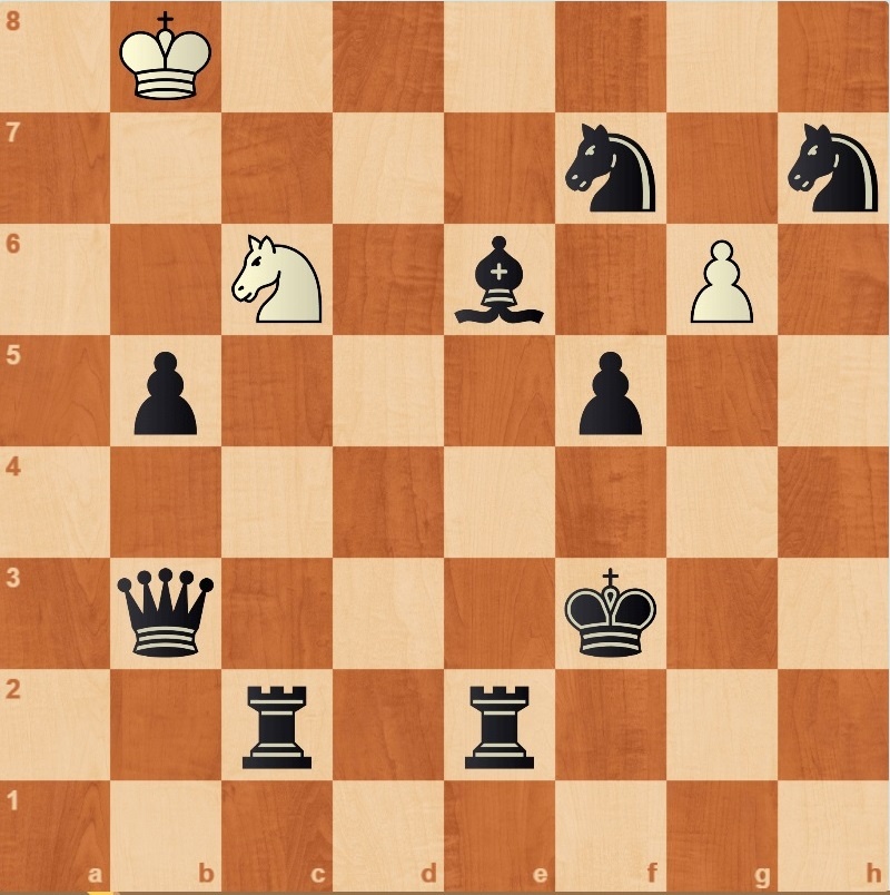 В этой позиции у белых есть сильная вилка