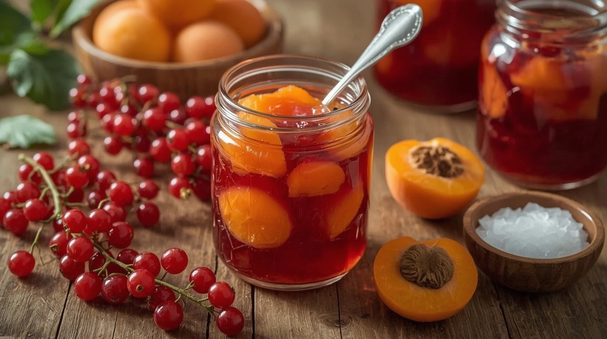 Абрикосы в смородиновом желе