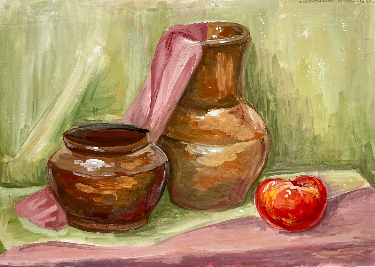 Натюрморт гуашью в худ.школе