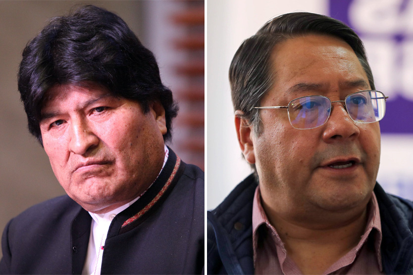    Бывший президент Боливии Эво Моралес (слева) и действующий президент Луис Арсе (справа)   
Фото: Zuma / TASS; Martin Alipaz / EPA / TASS