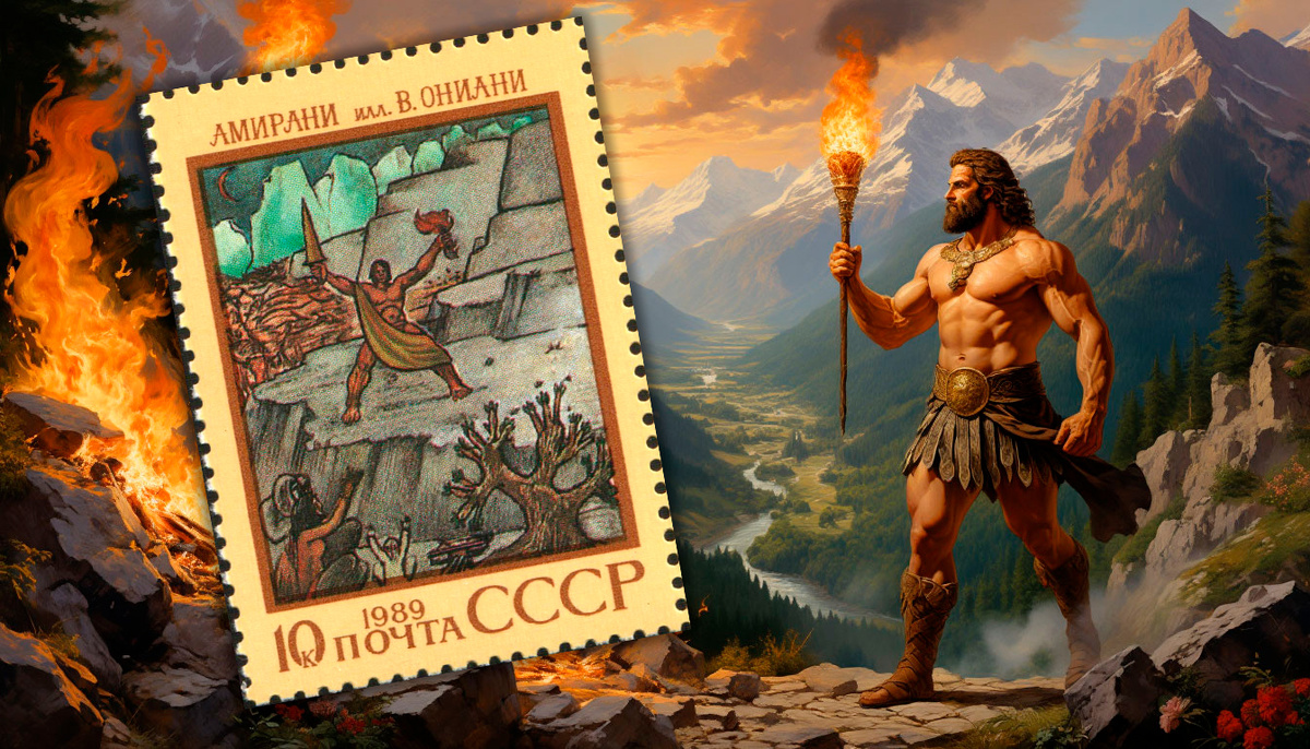 Марка из серии Эпосы народов СССР.