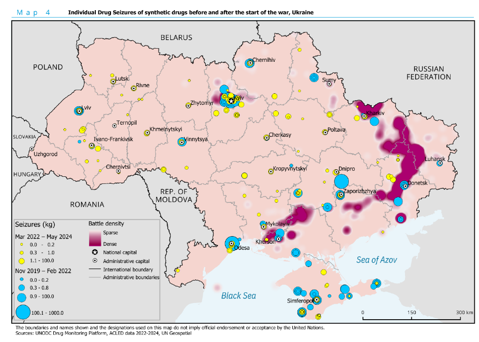 Карта индивидуальных изъятий наркотиков в Украине до и после вторжения