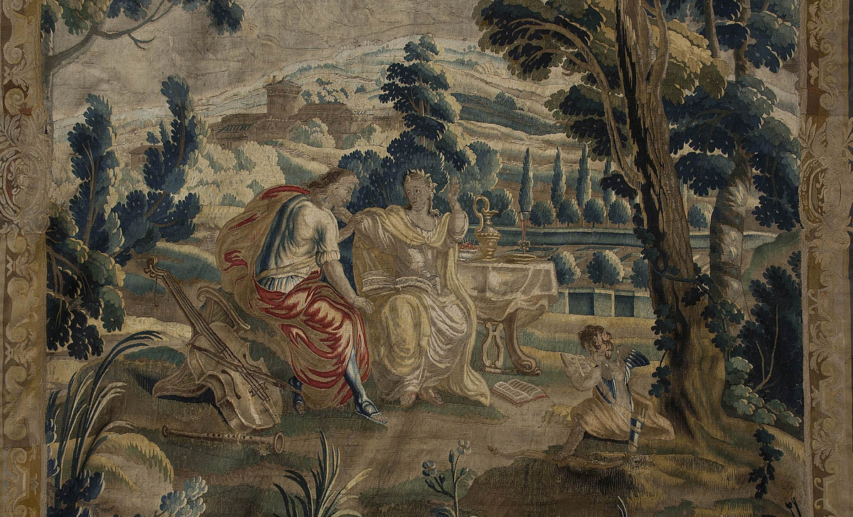 Гобелен с Аполлоном и Каллиопой