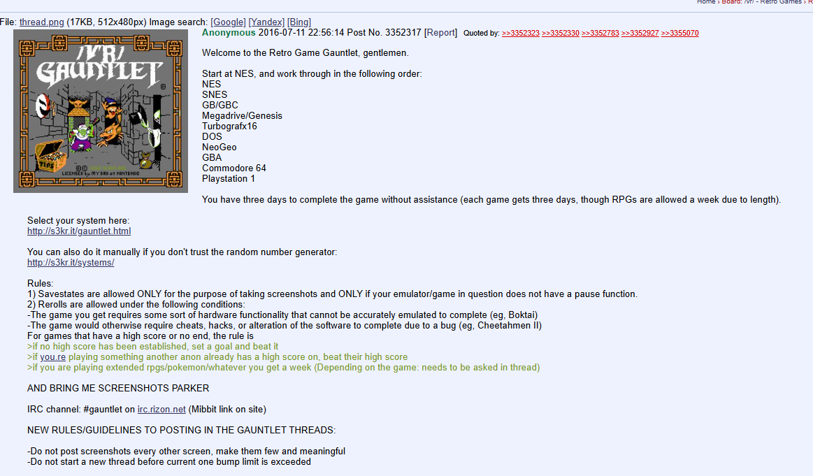 Оригинальный тред давно утерян, сохранился адрес треда из 2016 года, но суть здесь точно такая же.