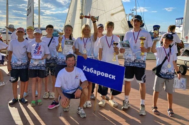    Юный яхтсмены - победители в Первенстве ДФО Фото: телеграм-канал Пульс Хабаровского края