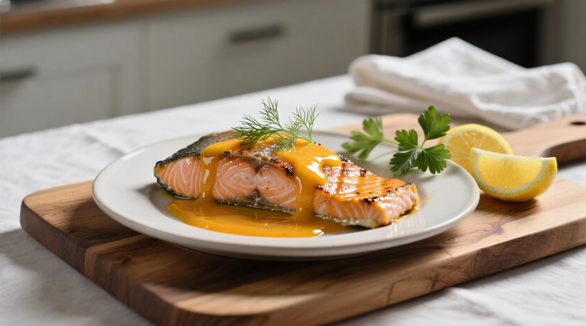 Лосось с манговым соусом
