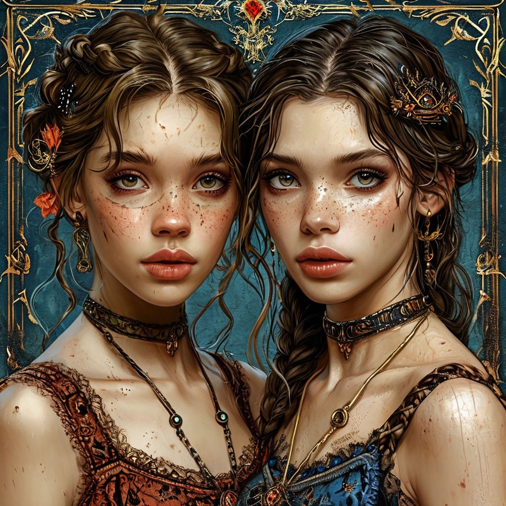 Знак зодиака - Близнецы: Картинка сгенерирована ИИ Шедеврум.