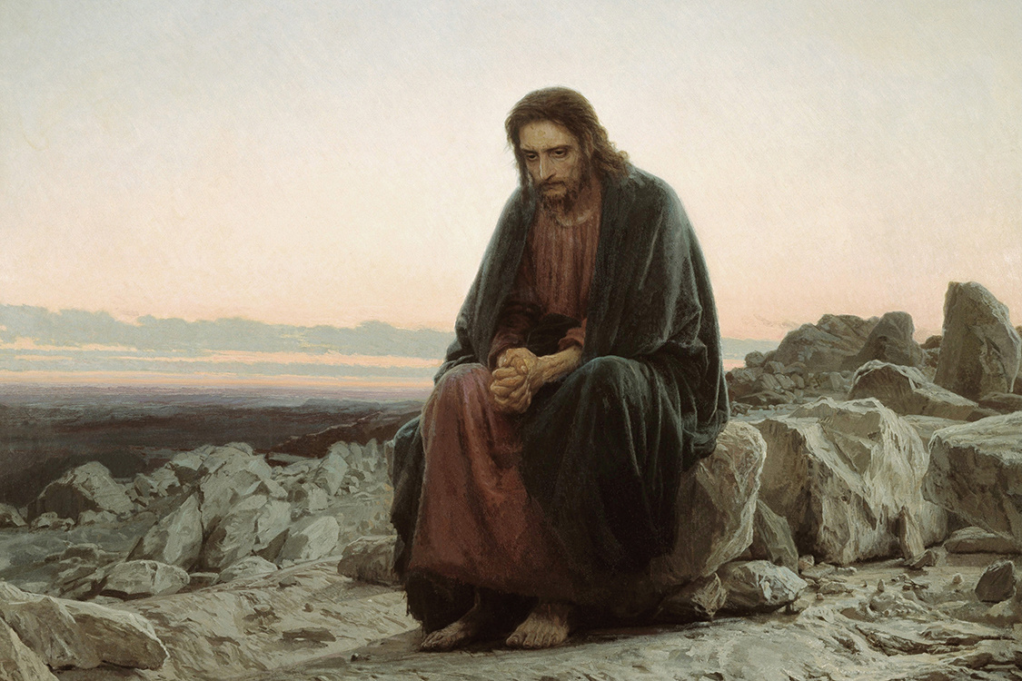 Картина И. Крамского «Христос в пустыне» (1872). Артикул на сайте ananasposter.ru: 112051