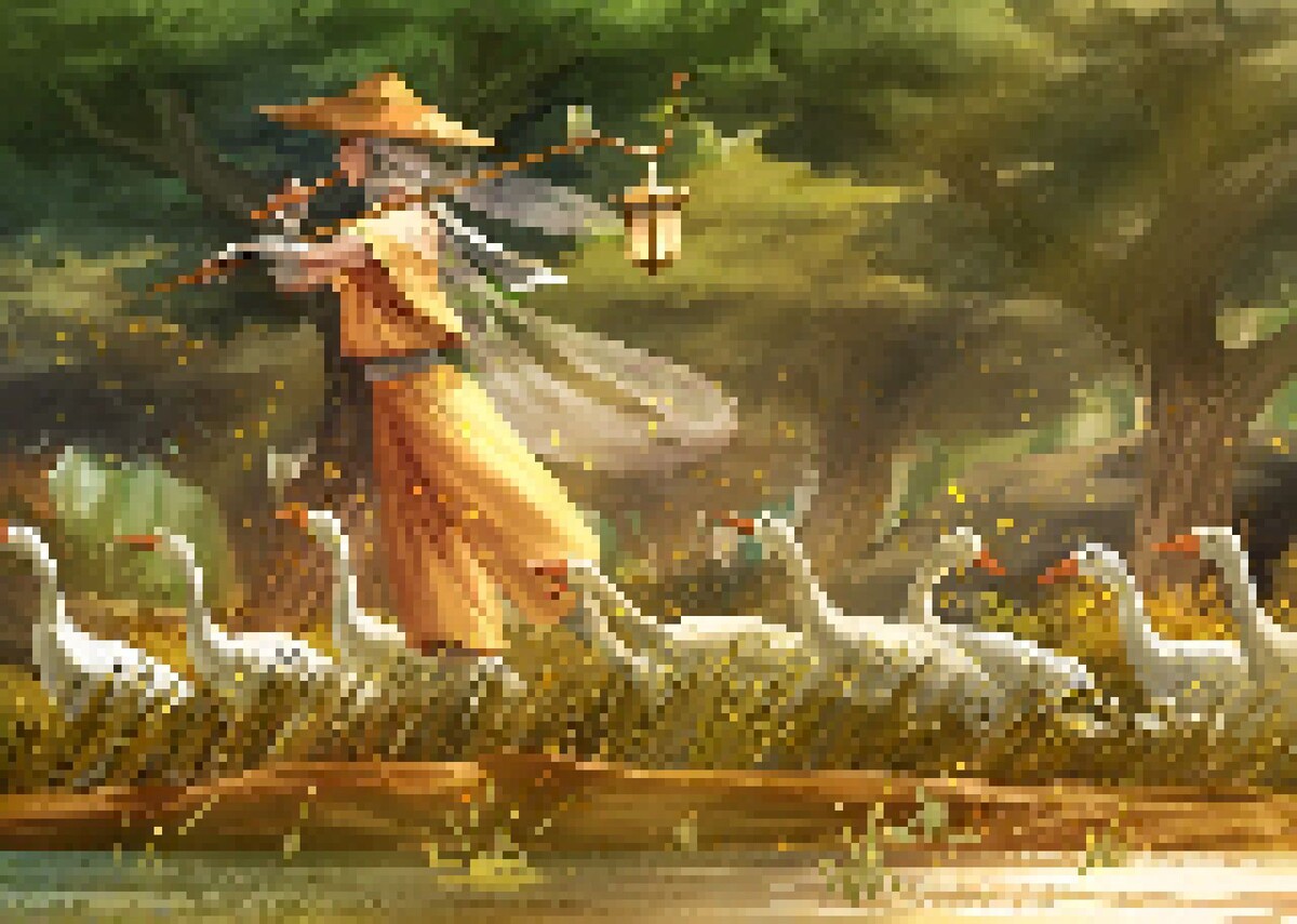 Картинка не совсем в тему, просто мне понравился этот волшебный арт с гусями :D