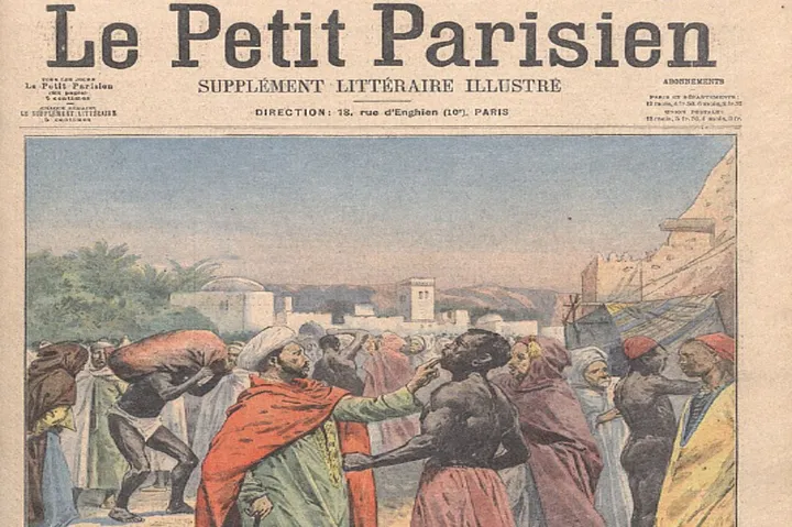 Рабский рынок в Марракеше, изображённый на обложке Le Petit Parisien от 2 июня 1907 года