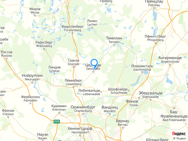 Наш военный городок находился как раз между Цедеником и Темплином.