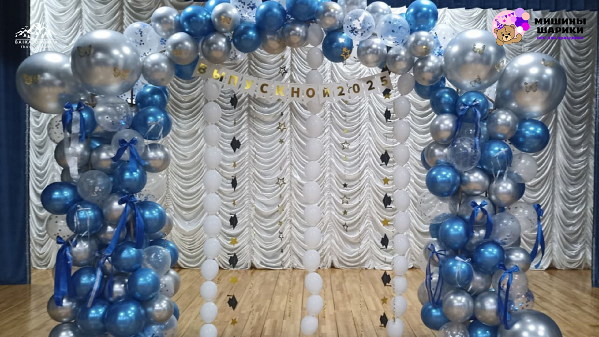 Фотозона из воздушных шаров на выпускной