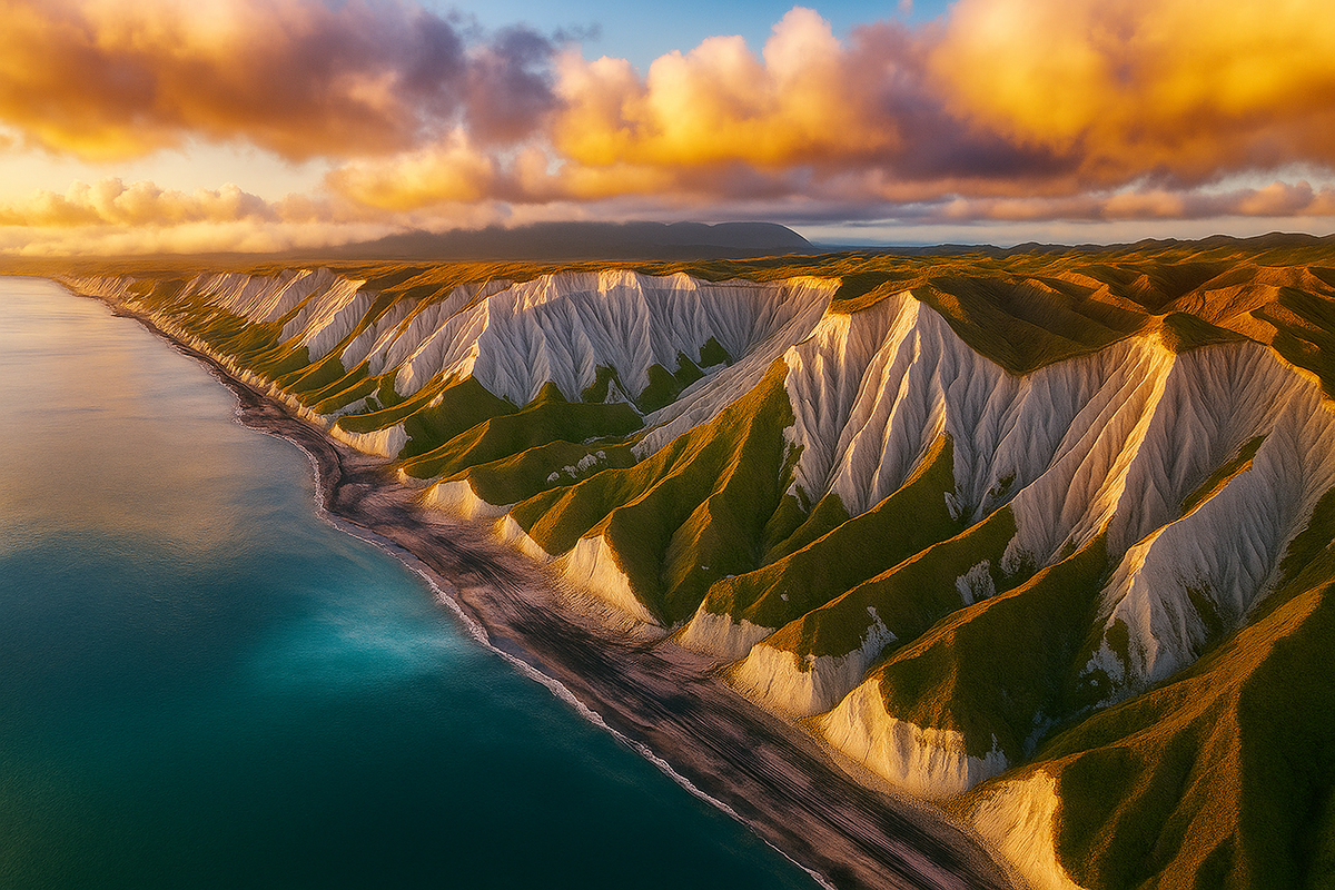 Белые скалы Итурупа, фото Вместе Тревел