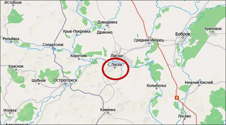 Станция Лиски. Яндекс-карты