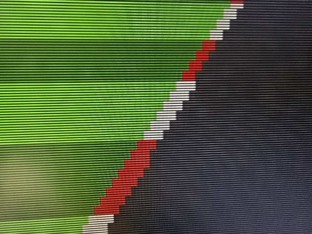 Среднее качество отображения с средней производительностью компьютера Gigatron TTL.