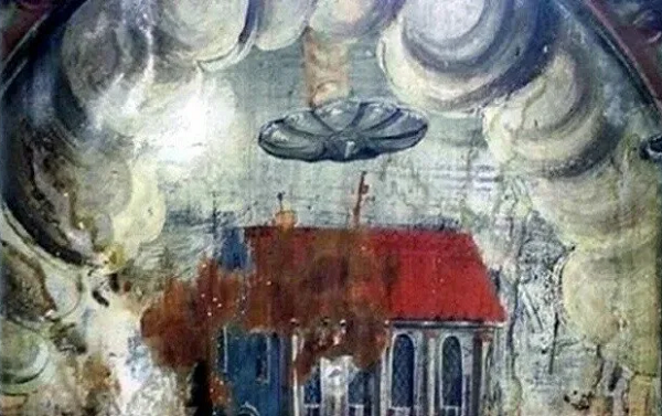 Изображение Церковь Сигишоара Румыния фрески. Летающий диск