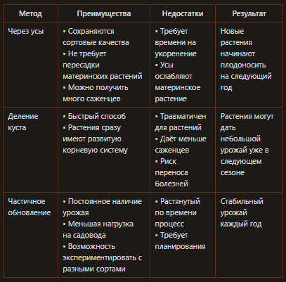 Сравнение методов обновления клубничной плантации