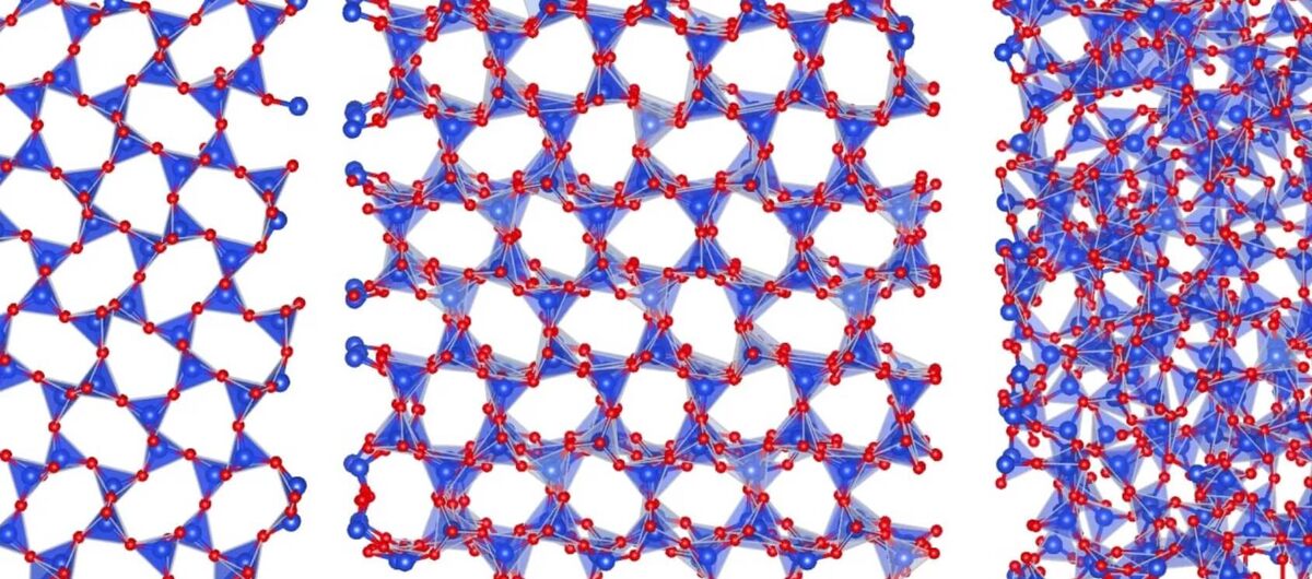    Необычные свойства минерала объясняются его строением — атомы расположены не так, как в стекле и других минералах