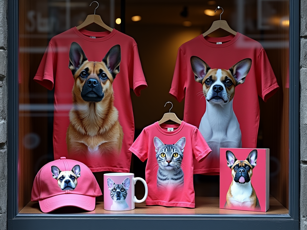 Есть раздел для мерчей - брендированной продукции. Там можно найти аксессуары с изображениями вашей любимой породы, или конкретно вашего питомца.