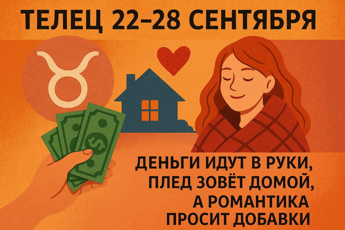 Неделя 22–28 сентября для Тельца — про взрослую стабильность и маленькие радости.