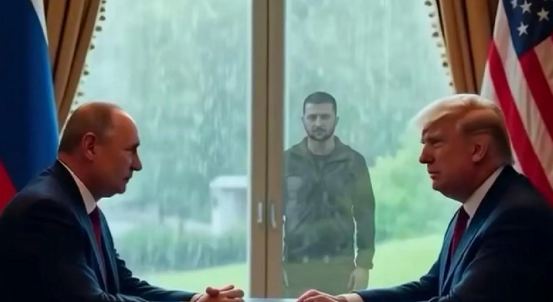 Пацанчик на морозе. Картина маслом. Трамп Дональд.