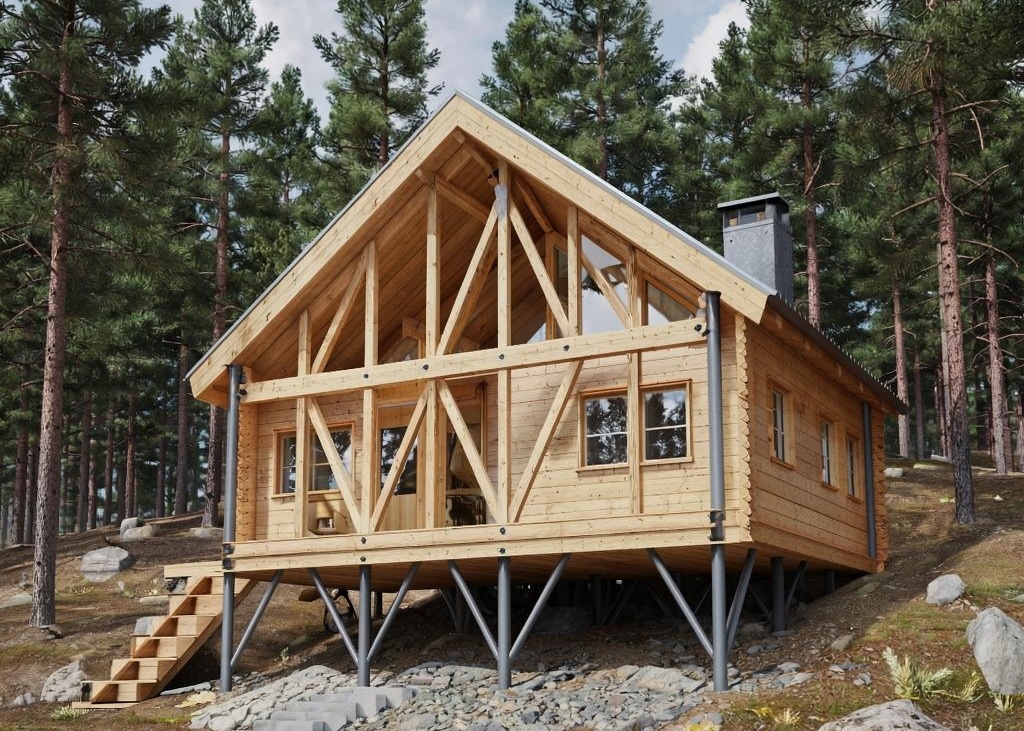 Пример расположения дома на участке с неровным рельефом