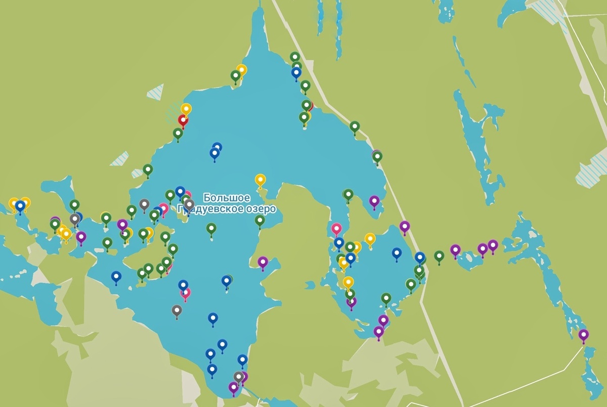 Точки - это отметки обследованных и очищенных стоянок