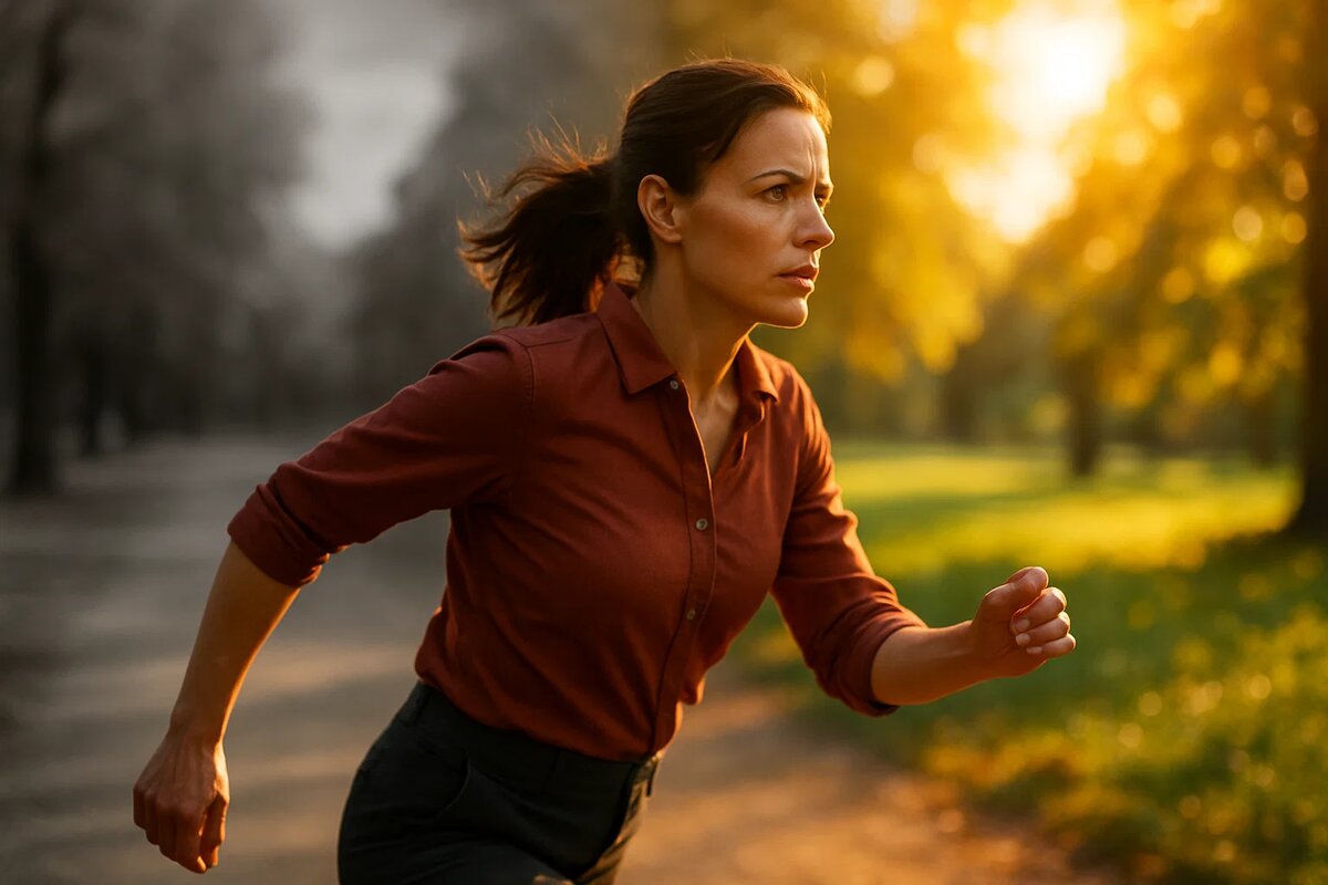 Девушка бедит вперёд